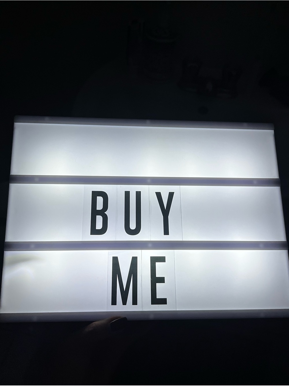 Lightbox Sign - White LED Marquee Panel with Black Letters